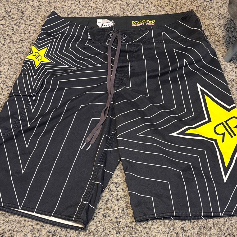 Black & Yellow Men’s Swim Boardshorts